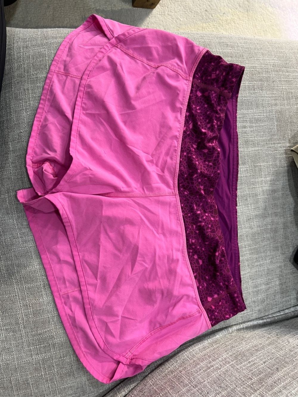 lululemon athletica Pink Athletic Shorts with Dark Magenta Waistband
